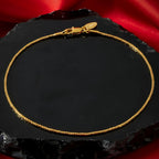 LIFETIME JEWELRY Twisted Box Chain Anklet for Women and Men 24k Real Gold Plated (Gold, 10)