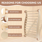 Sauna Backrest Sauna Accessories Wooden Slip-Resistant Non-Toxic Comfortable S-Shape Design Sauna Chair with Back, Sauna Accessories for Any Barrel or Infrared Sauna
