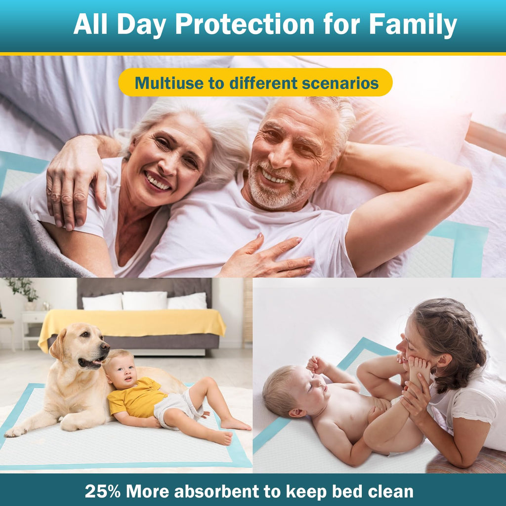 SOFYFINE Bed Pads with Adhesive Strip 30"x36" Thicken Elderly Adults Incontinence Underpads Disposable,Heavy Duty Absorbent Chucks Waterproof,XL Extra Large Puppy Pee Training Pad[10 Pads]