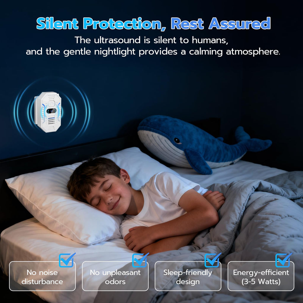 2026 Upgrade Ultrasonic Pest Repeller, 4 Pack Plug-in Electronic Mouse Deterrent with Smart Frequency, Safe & Quiet Indoor Rodent Repellent for Mice, Rats, Roaches, Ants, Spiders, Mosquitoes & Bugs