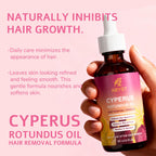 Pure Cyperus Rotundus Oil for Hair Removal Care, 2 fl oz - Natural Hair Growth Inhibitor to Slow Regrowth for Face & Body, Soothes Skin After Shaving & Waxing, Leaves Skin Smooth (1 Pcs)
