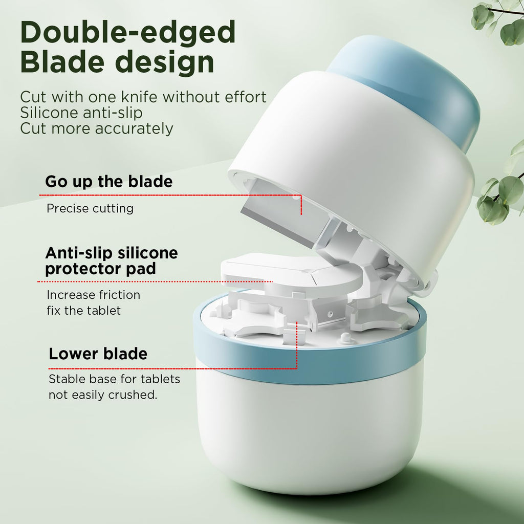 Pill Cutter - Pill Splitter for Small Pills with Stainless Steel Blade in one Third/Fourth, Suitable for Cuting Vitamins, Tablets (1-3 Grey New)
