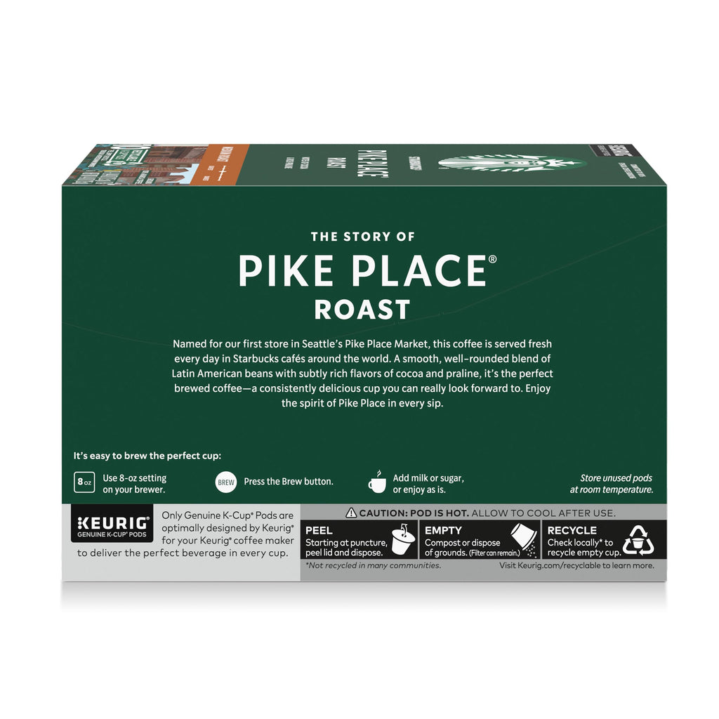 Starbucks K-Cup Coffee Pods, Pike Place Roast, 40 Count