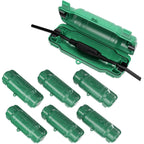 Cismorvex 7 Pack Outdoor Extension Cord Safety Cover with Waterproof Seal IP54 Water-Resistant, Weatherproof Electrical Connection Box with 2 Latches, Plug, Socket, Holiday Decoration Light, Green