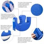 Duzzy Patient Turning Device, Turnover Device, Waterproof Detachable PU Leather Turning Pillow, Lift Assist Nursing Help The for Bedridden Elderly Patients Products (Blue)