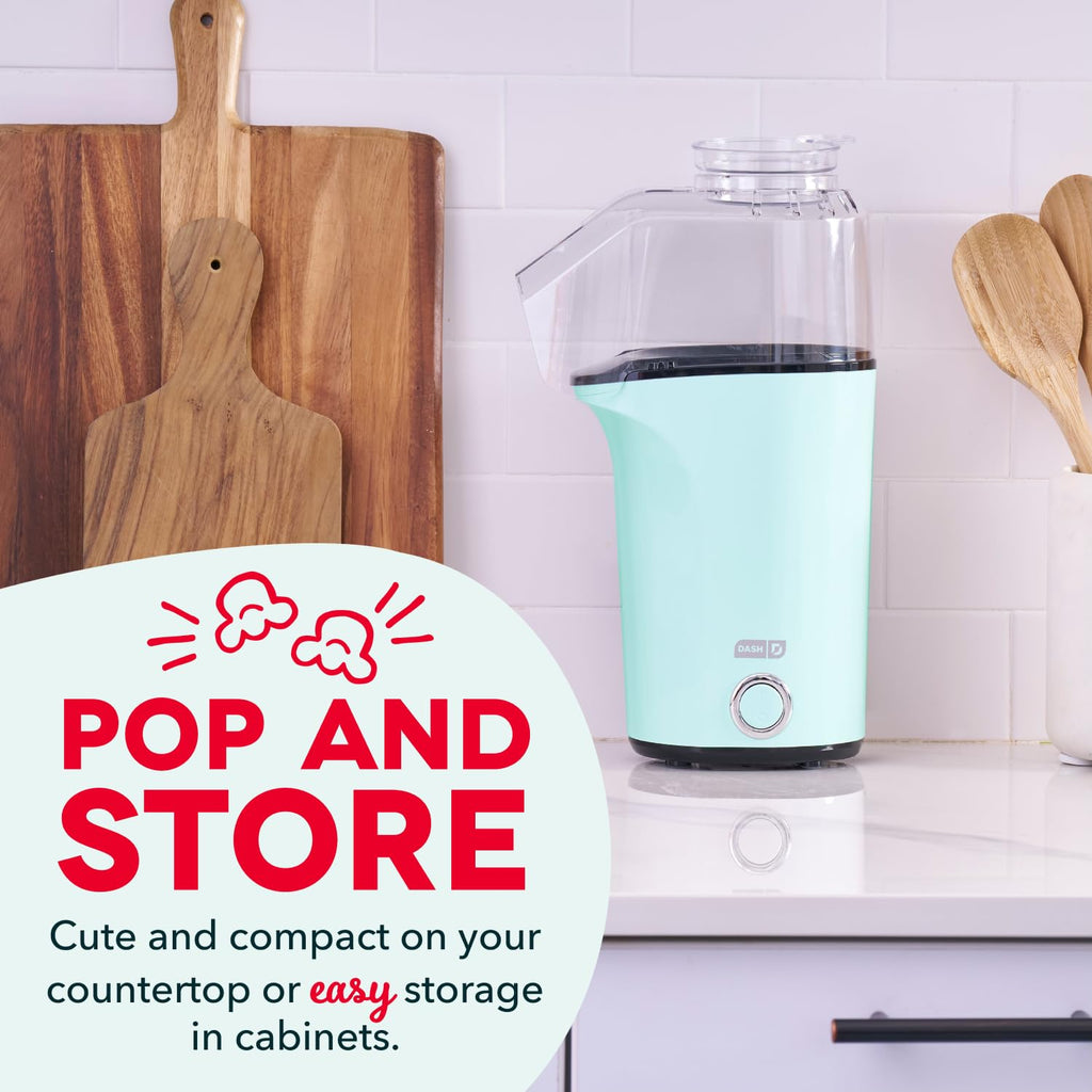 Dash Fresh Pop Popcorn Maker, Electric Hot Air Popper, 16-Cup, Aqua