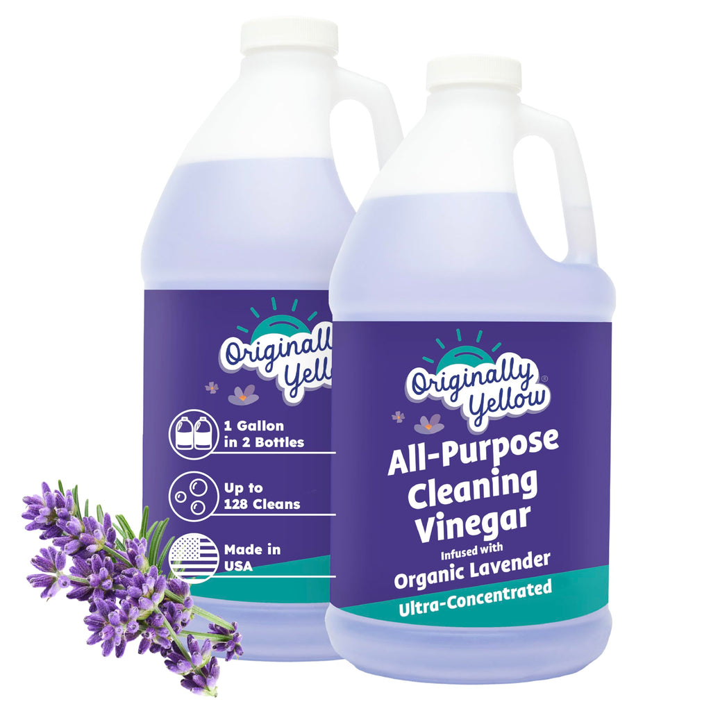 Originally Yellow Lavender White Vinegar For Cleaning Purpose | USA Made All Purpose Cleaner | Use as Glass, Kitchen & Floor Cleaner | Plant Derived Cleaning Vinegar 1 Gallon in 2 pack | 128 Oz