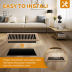 6x12 Floor Register, Floor Vent Covers for Home Floor Heavy Duty Steel Walkable Floor Vents Air Vent Covers for Sidewall and Floor, Floor Registers Brown 4 Pack