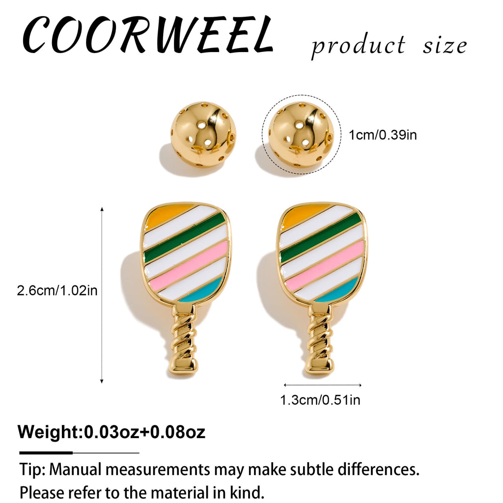 COORWEEL Sports Themed Pickleball Stud Earrings for Women Jewelry Gifts