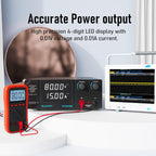 Jesverty DC Power Supply Variable, 0-80V 0-15A 1200W Switching DC Regulated Bench Power Supply with Encoder Knobs, 4-Digit LED Display, Temperature Controlled Fan, Aux Output Terminal - SPS-8015N