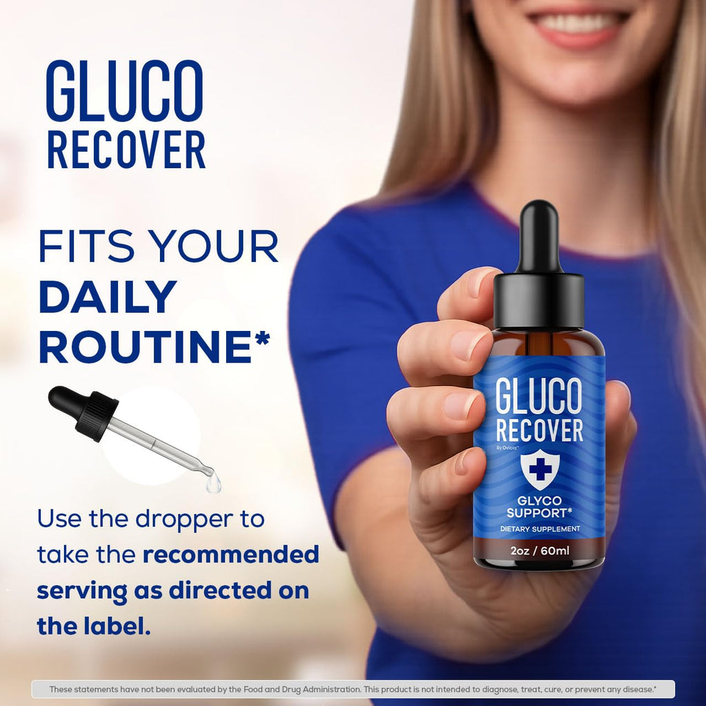 OVICIA Gluco Recover Drops - GlucoRecover Liquid Premium Support Advanced Formula All Natural Maximum Strength Daily Drop Vitamin for Overall Health & Wellness Reviews, 1 Bottle for 1 Month
