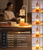 Candle Warmer Lamp Adjustable Timer - Electric Flower Glass Candles Light