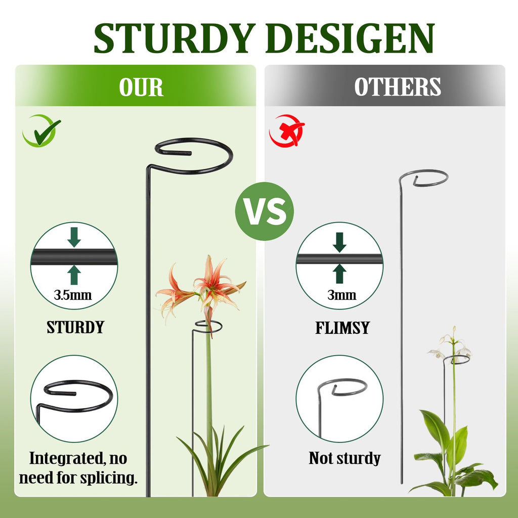 24 Inch 20 Packs Plant Stakes,Plant Supports for Outdoor Plants,Garden Single Stemmed Plant Support Stakes for Gardening,Flowers,Orchid,Peony Lily Rose