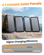 SOARAISE Solar Power Bank 48000mAh Wireless Portable Charger with 4 Cables