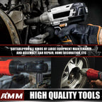 AMM 3/8" Drive Impact Socket Set, 48-Piece Standard SAE (5/16 to 3/4 inch) and Metric (8-22mm) Size, 3" and 6" Drive Extension Bar, Impact Universal Joint, 3/8" to 1/2" Impact Adaptor, CR-V