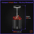 Raygrov Self-Watering Planter with Grow Light, Smart Indoor Pot for Venus Fly Trap, Carnivorous Plants, African Violet, Cat Grass, Catnip & Herbs, 2-in-1 Wall + Desktop, USB 5W Full Spectrum LED