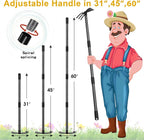 Hoe and Cultivator - 60” Long Handle - Heavy Duty Garden Hoe Tiller, Standing Hoe Garden Tools Durable Cultivator Hoes Hand Rake Fork for Gardening Weeding Planting Loosening Soil