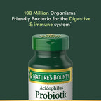 Nature's Bounty Lactobacillus Acidophilus Probiotic Supplement - Daily Probiotic for Women/Men Digestive Health, 100 Million Organisms, Vegetarian, 1 Serving per Day, 120 Tablets