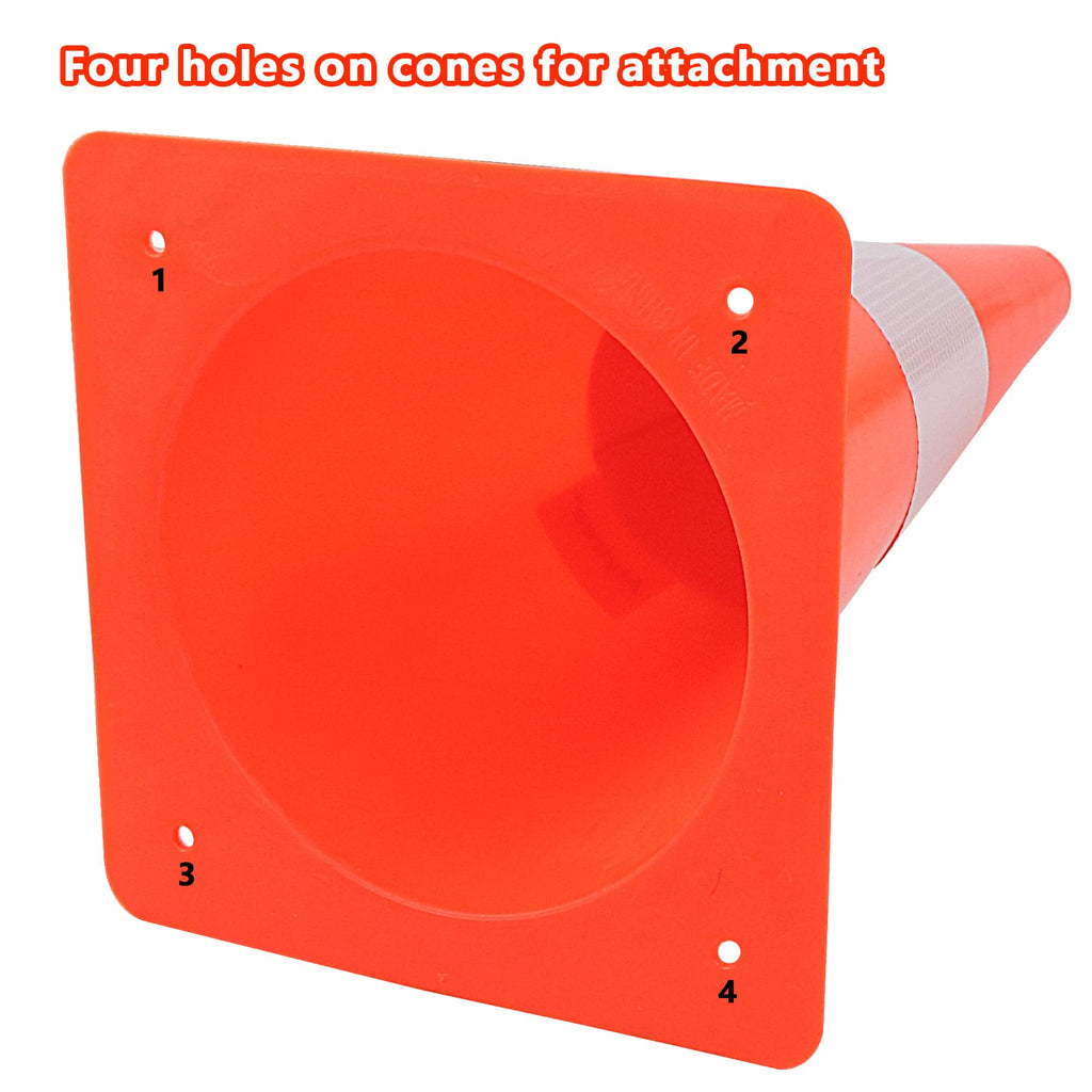 12 inch Traffic Safety Cones with Reflective Collars,[4 Pack]Orange Soccer Training Cones| Parking Cones| Construction Cones|Road Cones for Parking lot, Driveway, Sport and Driving Training.