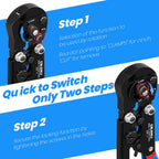 OURU 2 IN 1 Ratchet Pex Crimping Tool Cinch and Remove Combo Function Pex Pipe Crimp Tool from 3/8" to 1" Pex Crimper with Pex Cutter and Stainless Steel Pex Clamps 1/2" 25PCS,3/4" 10PCS