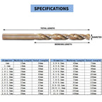 6mm Metric M35 Cobalt Steel Extremely Heat Resistant Twist Drill Bit of 2pcs with Straight Shank to Cut Through Hard Metals Such as Stainless Steel and Cast Iron, 5% Cobalt M35 Grade HSS-CO
