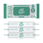 Stall Mates Wipes: Flushable Wipes, 60-Wipe Home Pack, Hypoallergenic, Unscented with Vitamin-E & Aloe, (4 Pack - 240 Total)