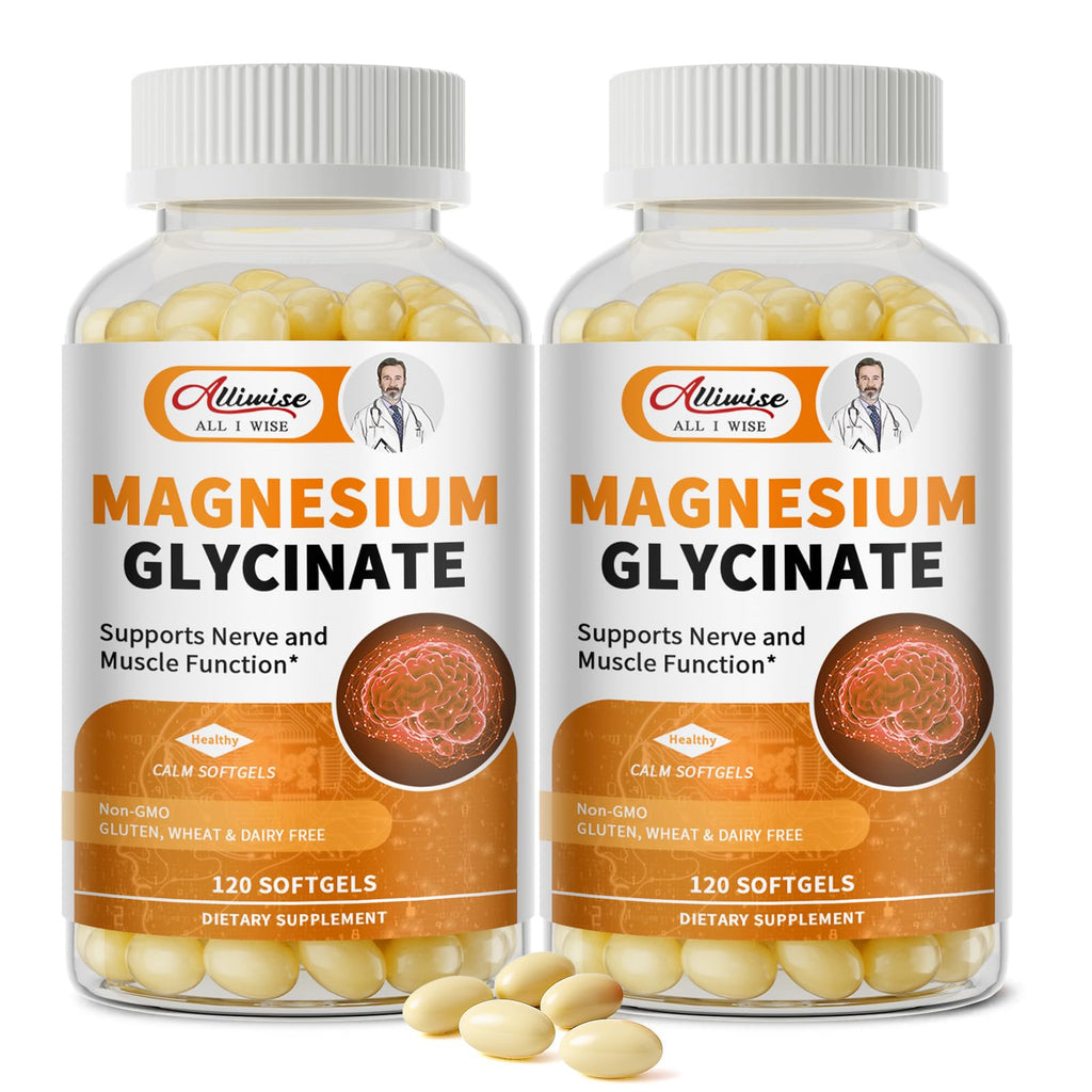 2pack Magnesium Supplement Softgels, Easy Absorption Magnesium Glycinate 400mg with Vitamin B6,D3, High Bioavailability Magnesium for Sleep & Calm Support, Nervous, Muscle & Bone Health,240count