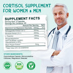 LUCNVEM Cortisol Supplement for Women & Men, Cortisol Reducer Detox Manager, Ashwagandha/Rhodiola Rosea/Magnesium and L-theanine Complex for Mood/Focus & Sleep- 60 Day Vegan Supply