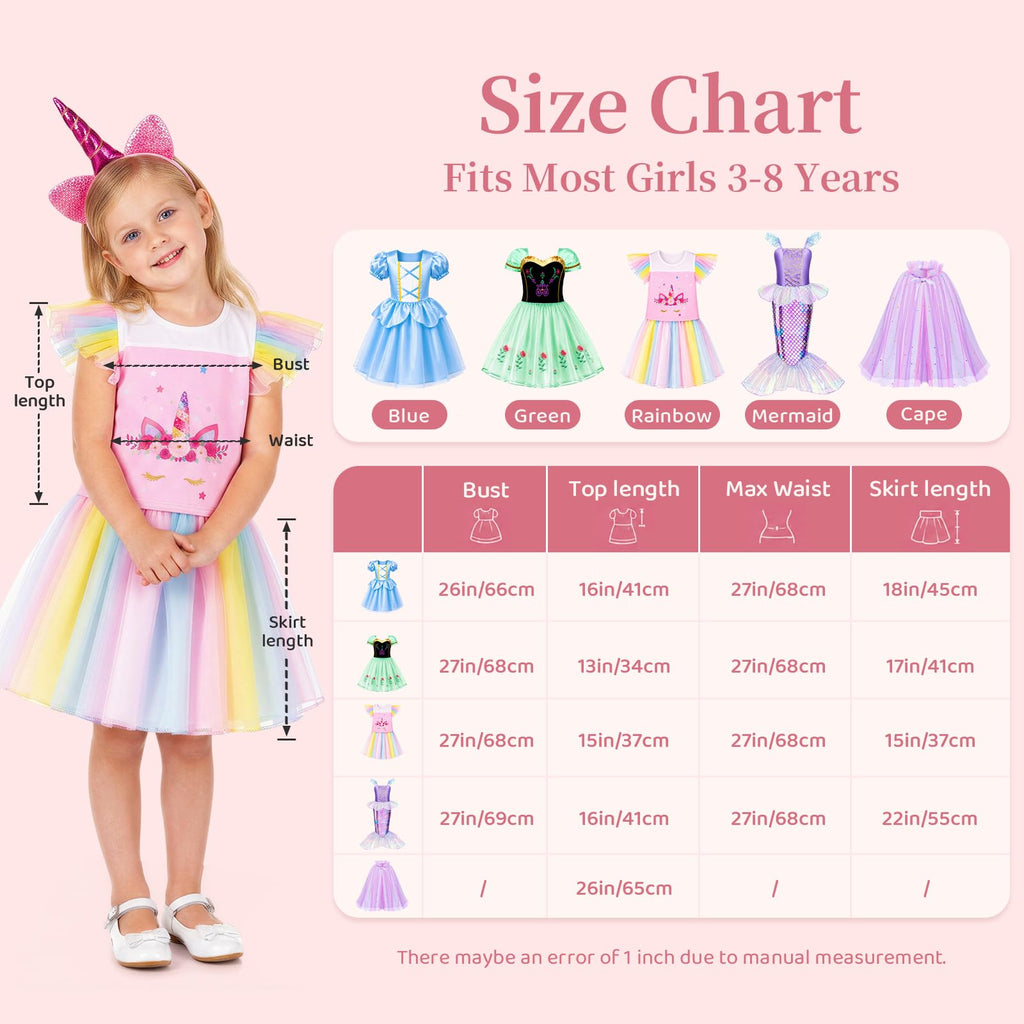 Meland Princess Dress Up Trunk for Girls 3-8, Toys Gift Set for Holidays