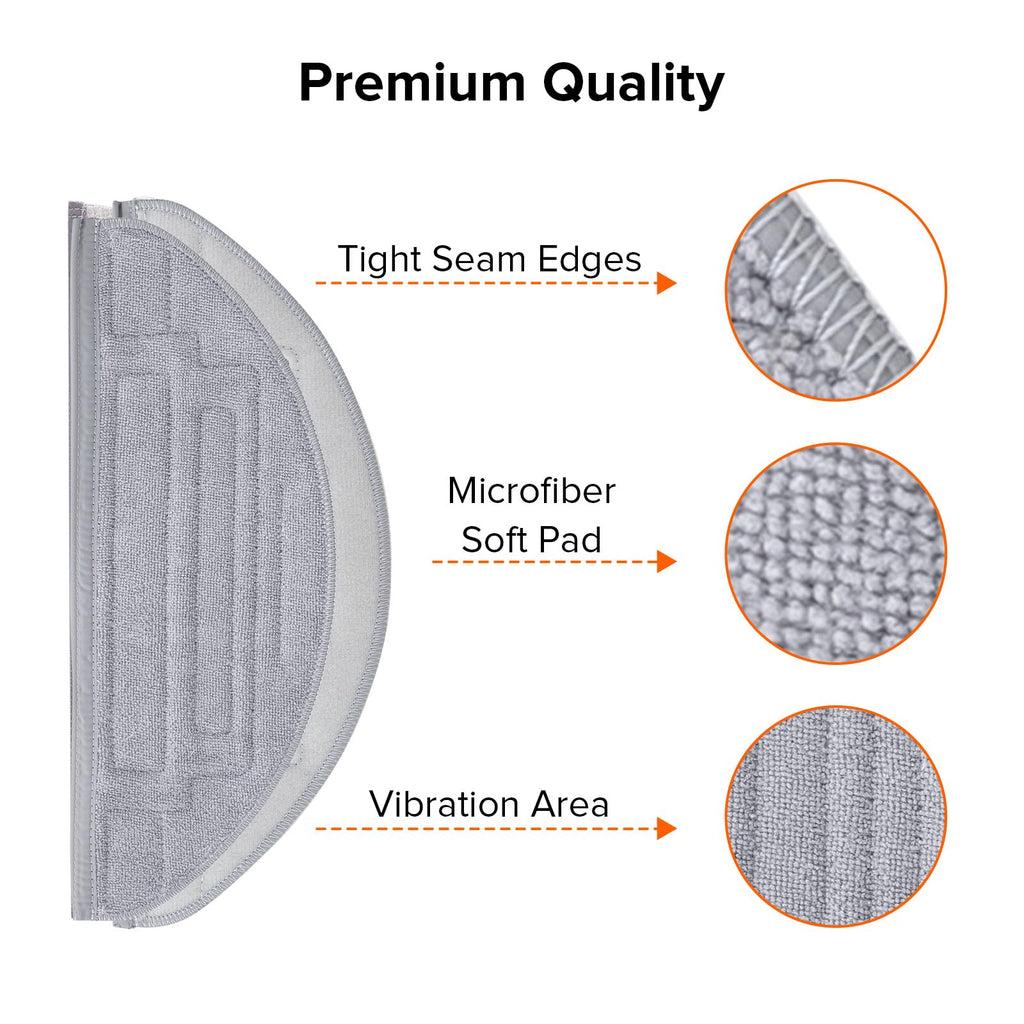 roborock 2 Pack Microfiber Mop Cloths for S8 Pro Ultra Robot Vacuum Cleaner, with Dual Sonic Vibrations Modules, Mop Pad Replacement Accessories
