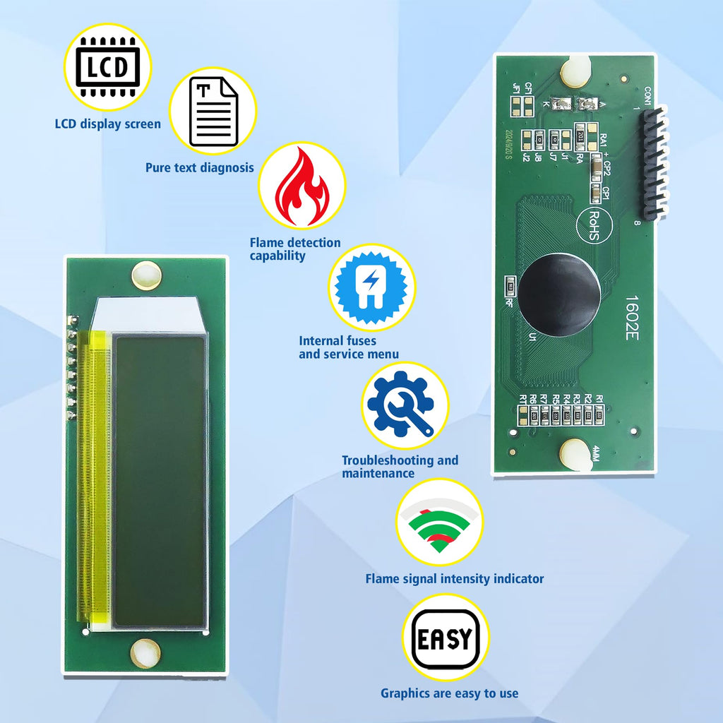 QIQIBABA 013640F LCD Display Screen Replacement for Raypak Heater | Control Panel & Pool Stat Kit | Compatible with Models 185B, 265B, 335B, 405B, 206A, 266A, 336A, 406A, 207A, 267A, 337A, 407A