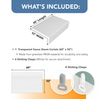 Home Sauna - Removable Sauna Steam Curtain | for Steam Bath Detox & Spa Relaxation | Turn Your Existing Shower into a Personal Steam Sauna | Fits with Existing Shower Curtain Liner