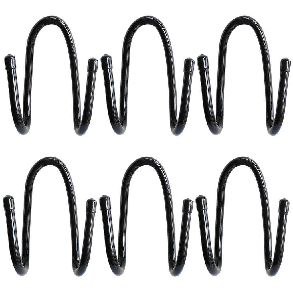 RUZUO 6PCS Chain Link Fence Hooks, Fence Hangers for Leaf Rakes, Pool Poles,Nets,Brushes,Skimmers,Vacuum Hoses etc, Hooks for Chain Link Fence, Black