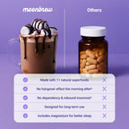 MoonBrew Nighttime Magnesium Hot Cocoa Jar, Natural Sleep Aid Drink Mix for Adults - Calming Melatonin-Free Sleep Support - Sleepy Hot Chocolate Powder with L-Theanine, Chamomile & Zinc Glycinate
