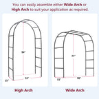 Garden Arch, Outdoor Flower Garden Arch Trellis, Sturdy Steel Arbor for Climbing Plants, Wedding Decoration, 7'8" H x 4'5" W, Dark Green