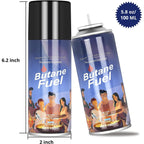 KinetiFire Premium Butane Refill with 0 Impurities, Premium Quality Butane Fuel for Jet Flame Lighters and Torches, 1.9oz (100ml), 4 Pack