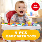 Hely Cancy Infant Bath Toys for 18 Months - No Hole Animal Bathtub Toys, Baby Bath Tub Toys