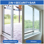 Sliding Door Security Bar, 17-50 inches Window Security Bar with Rubber Tips, Sliding Door Lock Bars for Window Safety Bars Home Apartment Safety, Home Apartment Patio Heavy Duty Interior
