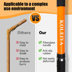 KOLEIYA 5-Tine Pitchfork for Gardening, 57-Inch Heavy Duty Garden Fork with Orange Fiberglass Handle for Compost, Mulch and Manure