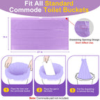 100 Commode Liners for Bedside Commode, Thickness Leakproof Disposable Portable Toilet Bags, Plant Scented Potty Liners, Potty Bags for Portable Toilet Fit All Standard Toilet Chair Bucket
