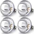 VIHOSE 4 Pack 150 Watt Heat Lamp 120v R40 Heat Lamp Bulbs Glass Incandescent Light Bulbs Incandescent Heating Lightbulbs for Reptiles Chicks Food Puppies Bathroom, Use E26 Base (Silver)