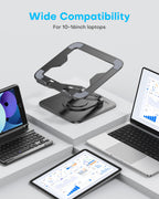LOXP Adjustable Laptop Stand, Computer Stand with 360 Rotating Base