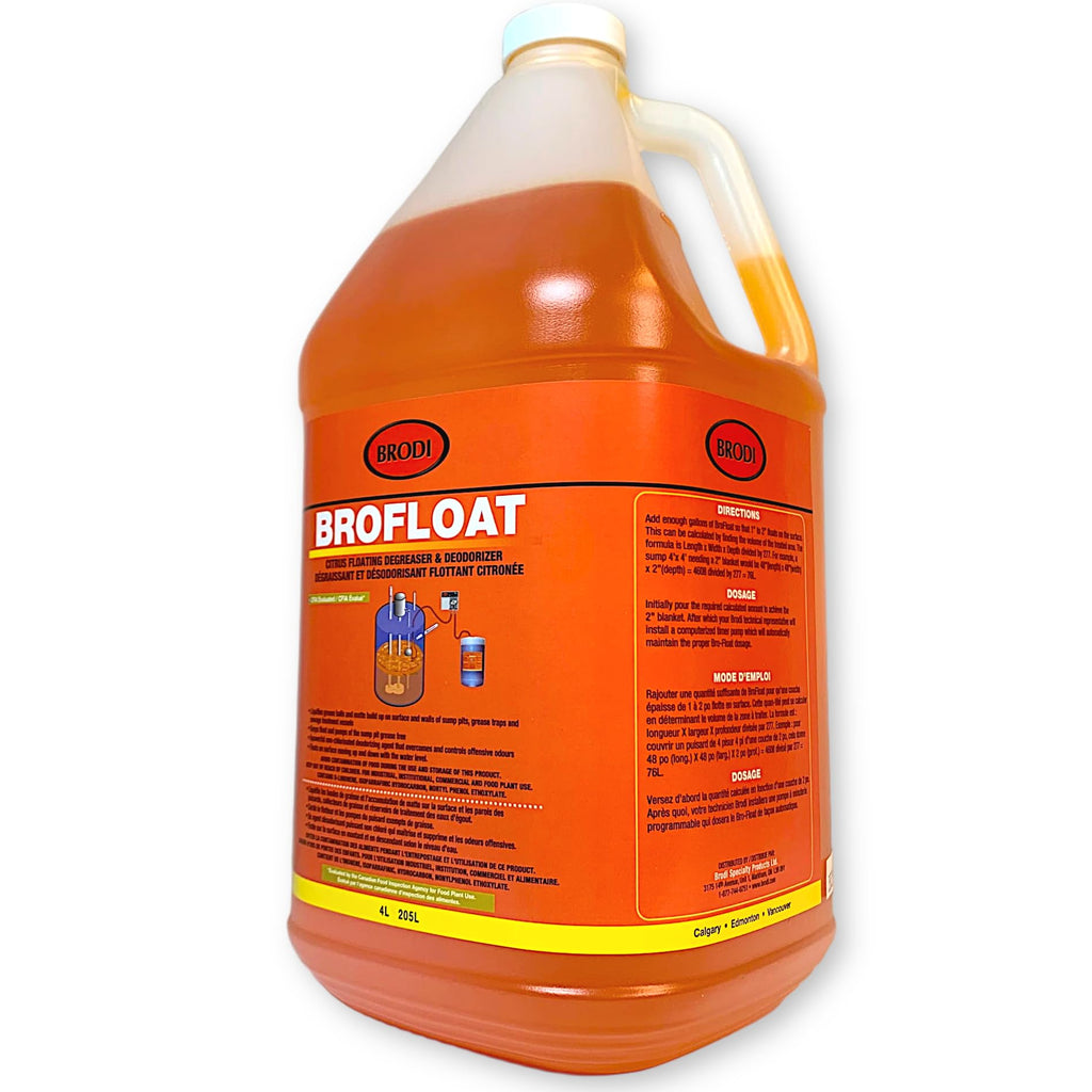 Brodi BroFloat Sump Pit Deodorizer & Degreaser, Industrial-Strength, Floating Protective Layer, Stops Odors & Dissolves Grease, Freeze-Proof, Concrete & Steel Safe, Pack of 1