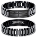 GLEZZA Joshua 1:9 American Flag Bracelets Christian Gifts for Men