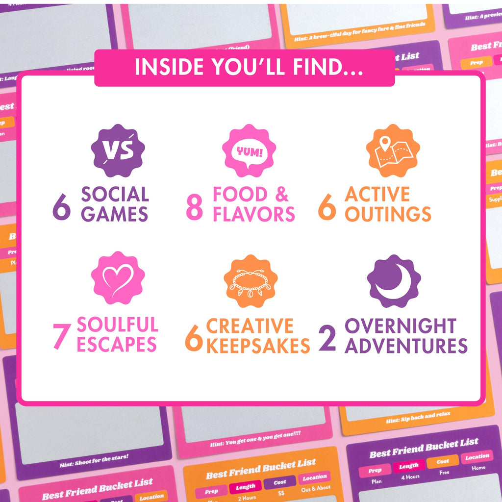 Happy Duo Best Friend Bucket List 35 Scratch Off Cards for Friends – Fun Adventure Date Ideas for Women, Besties & BFFs – Friendship Gift for Birthdays