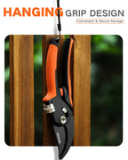 VOTREK 8.5" Garden Shears, Unique Stepless Handle Opening for All Hand Size