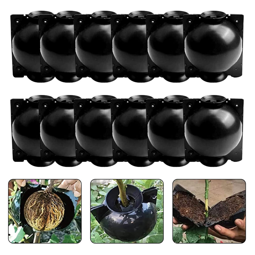 12PCS Reusable Air Layering Pods for Plant Rooting Growing Propagation Ball