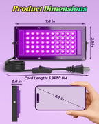 2 Pack 50W LED Black Light, Waterproof Blacklight for Glow Party, Halloween