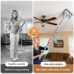 POPMOP Wall Cleaner Mop with Long Handle, Wall Duster with Extension Pole, 3-in-1 Wall Cleaner, Dust Mop with 5 Reusable Pads
