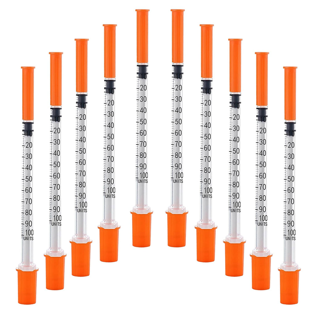 100PACK 1CC Syringes with 30G 1/2" 13mm Needle, Lab Supplies Individually Wrapped (1CC 30G 1/2"-100PACK)